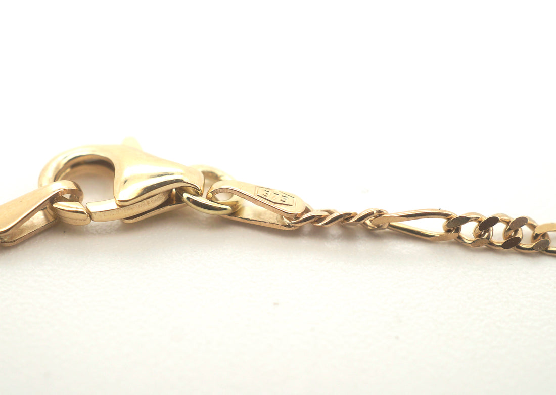 9CT Solid Yellow Gold Figaro Link Necklace (60cm,3.6g) - 500360