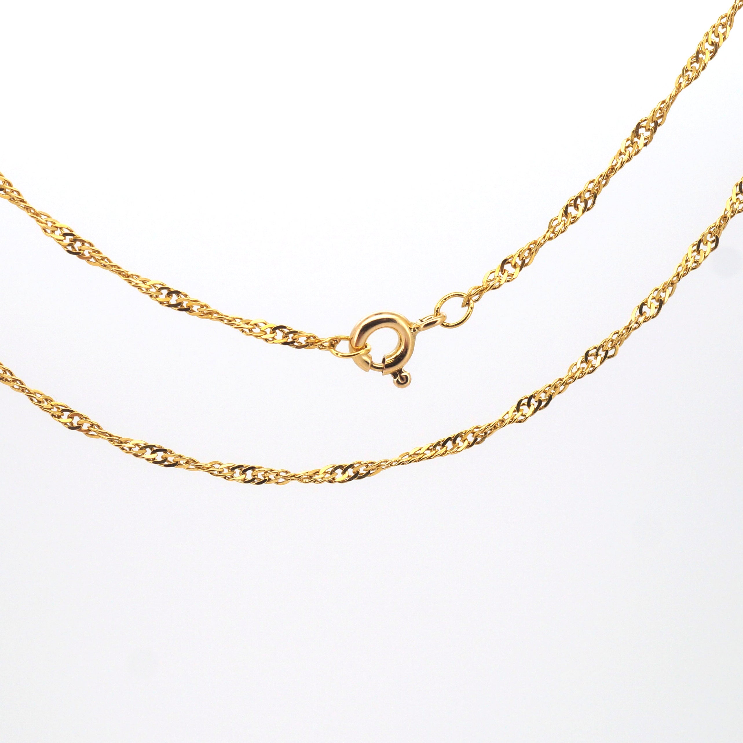 Unisex 22ct Yellow Gold Twisting Curb Link Necklace (43cm) - 509237