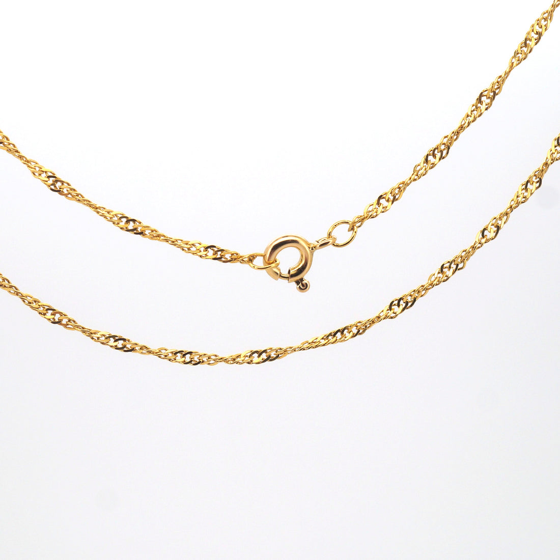 Unisex 22ct Yellow Gold Twisting Curb Link Necklace (43cm) - 509237