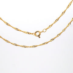 Unisex 22ct Yellow Gold Twisting Curb Link Necklace (43cm) - 509237