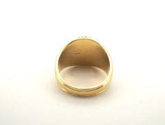 Men's 18CT Solid Yellow Gold Black Onyx Ring (Size S, 9.92g) - 503817