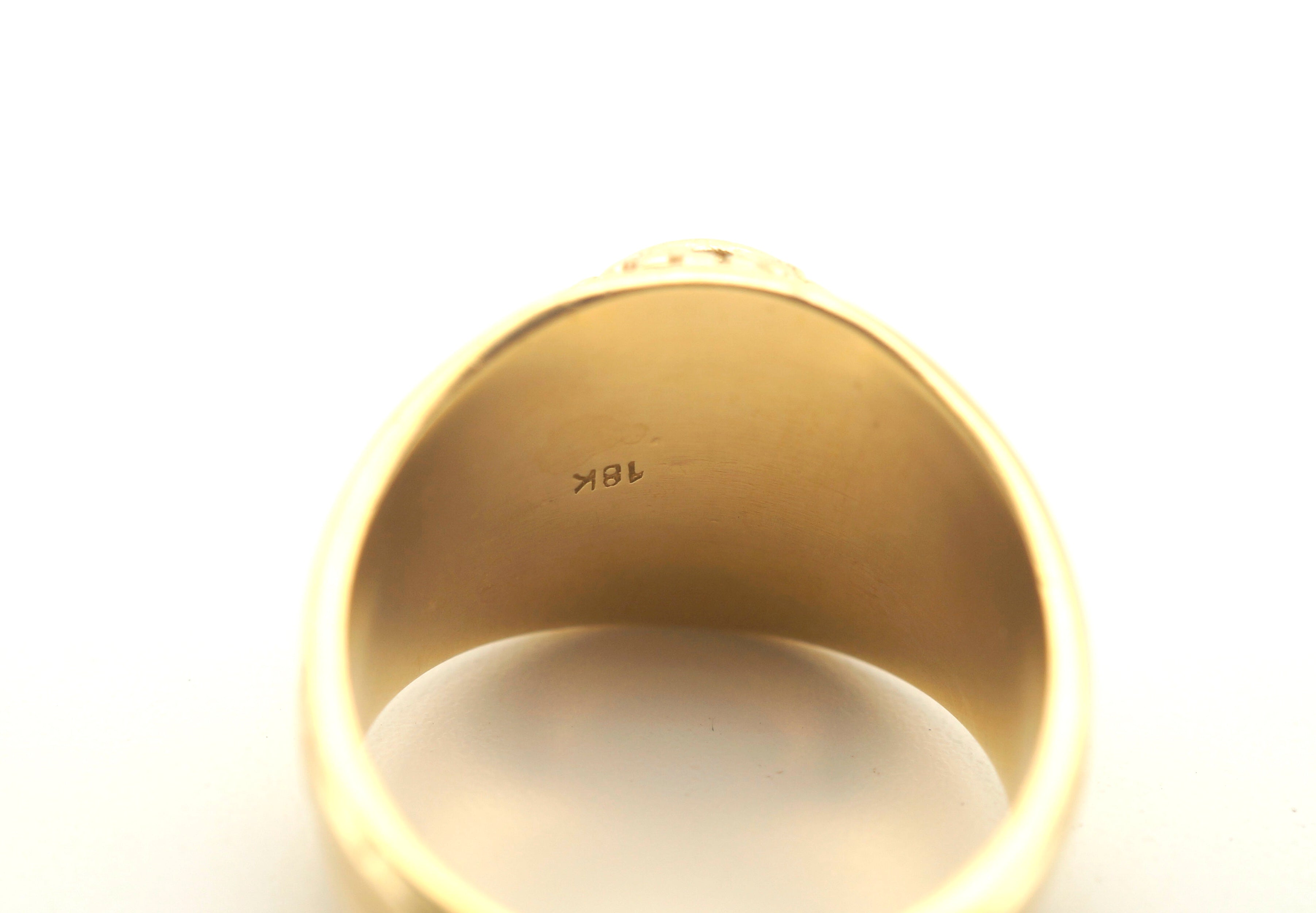 Men's 18CT Solid Yellow Gold Black Onyx Ring (Size S, 9.92g) - 503817