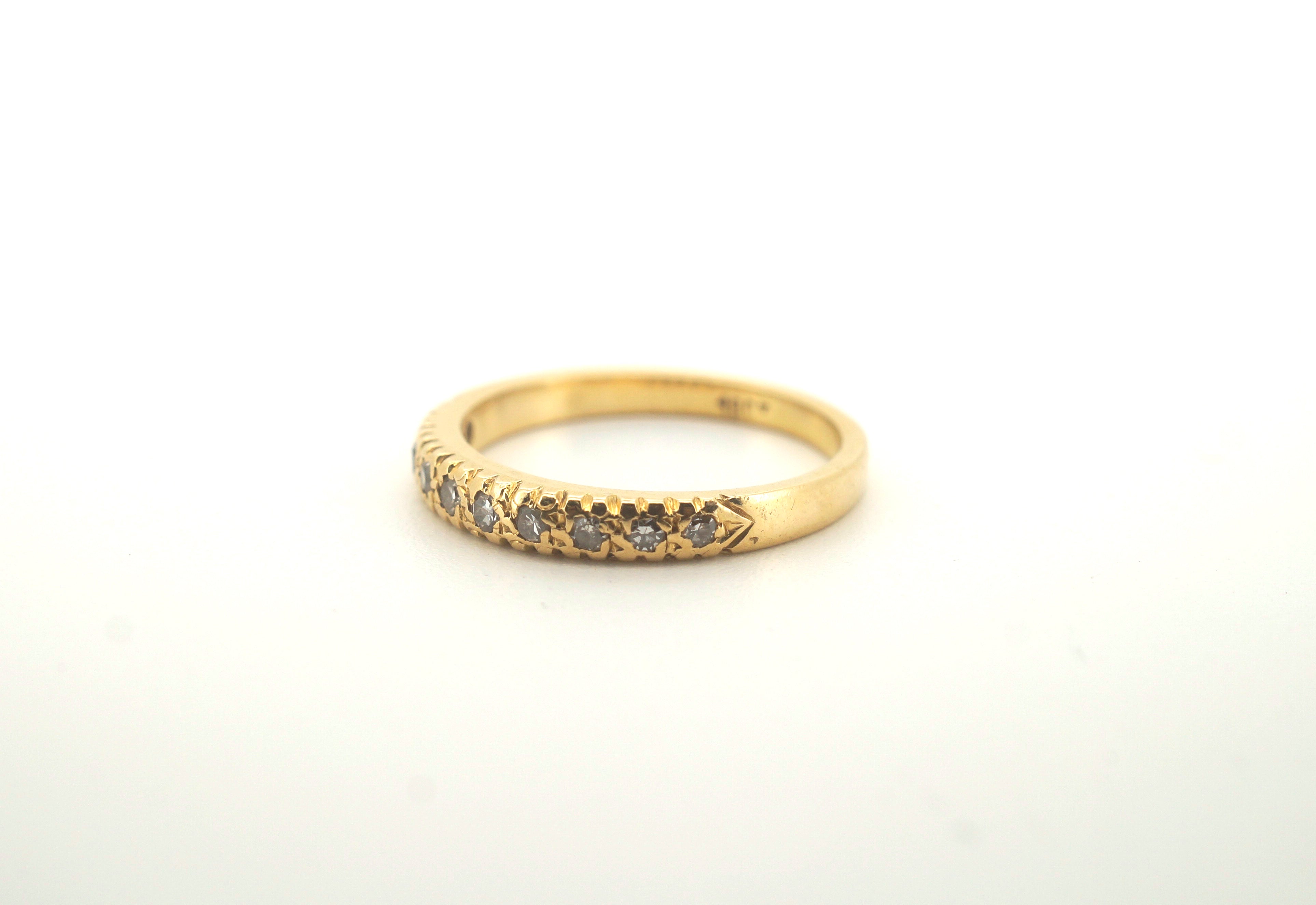 Ladies Solid 18K Yellow Gold Diamond Ring (J 1/2) - 502066