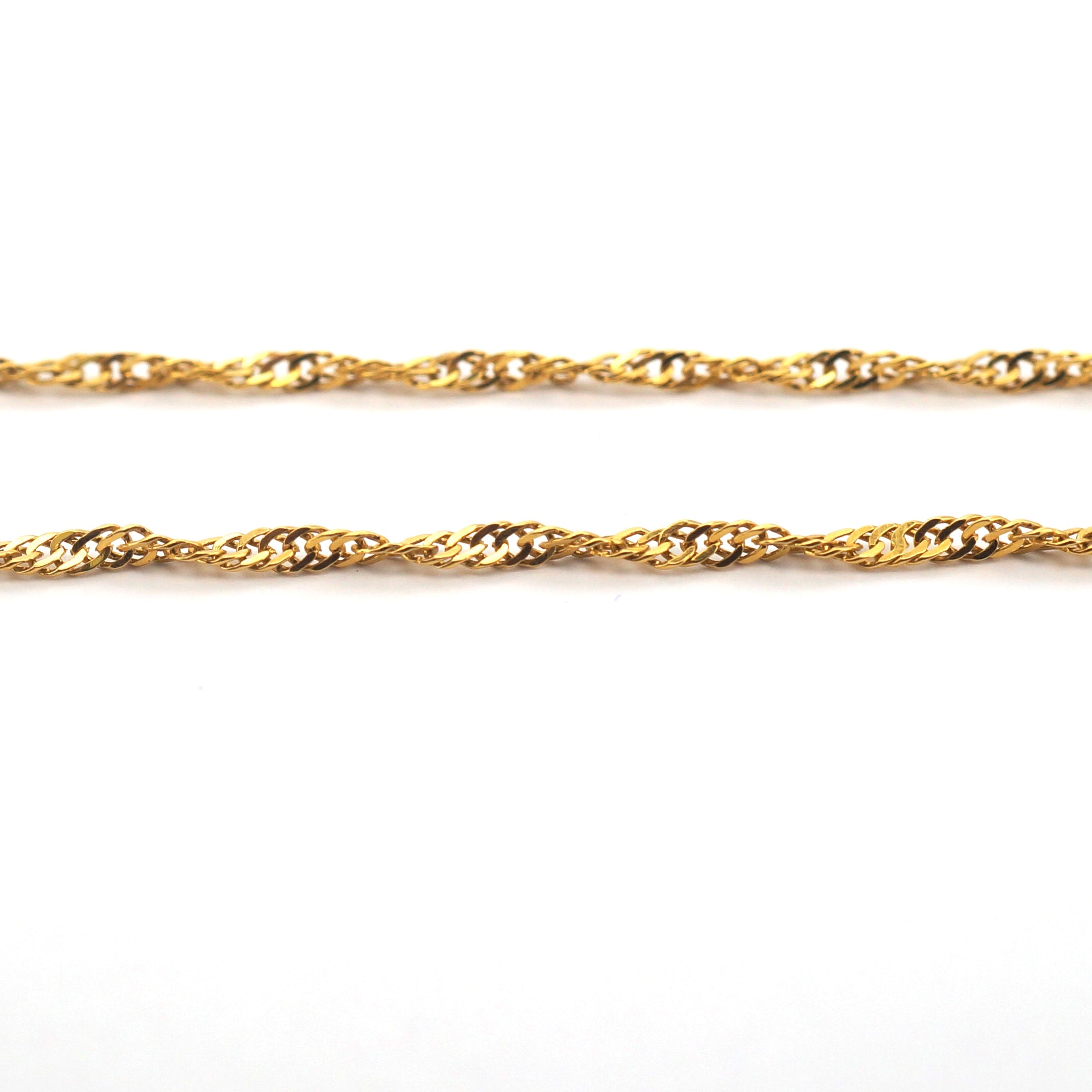 Unisex 22ct Yellow Gold Twisting Curb Link Necklace (43cm) - 509237