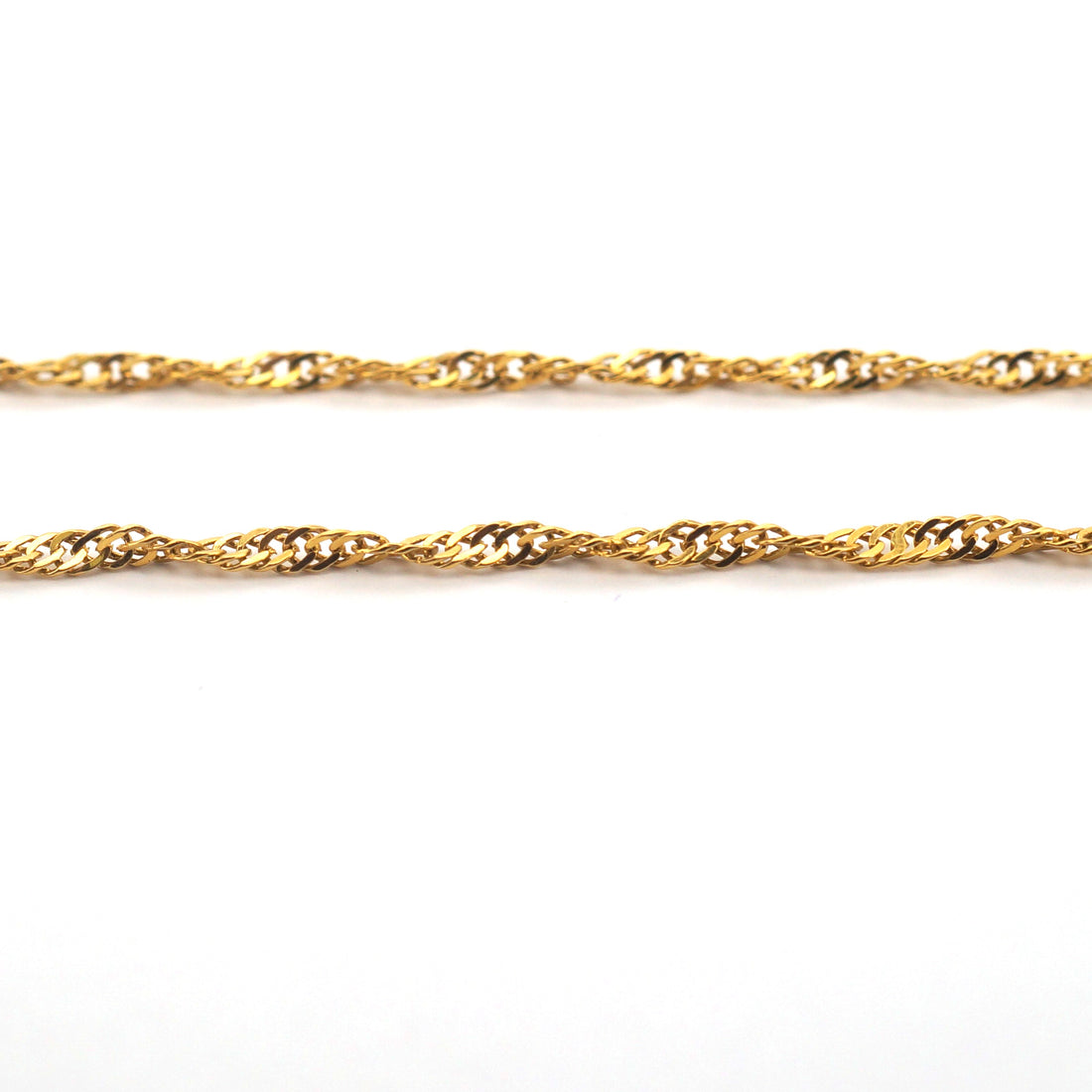 Unisex 22ct Yellow Gold Twisting Curb Link Necklace (43cm) - 509237