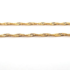 Unisex 22ct Yellow Gold Twisting Curb Link Necklace (43cm) - 509237