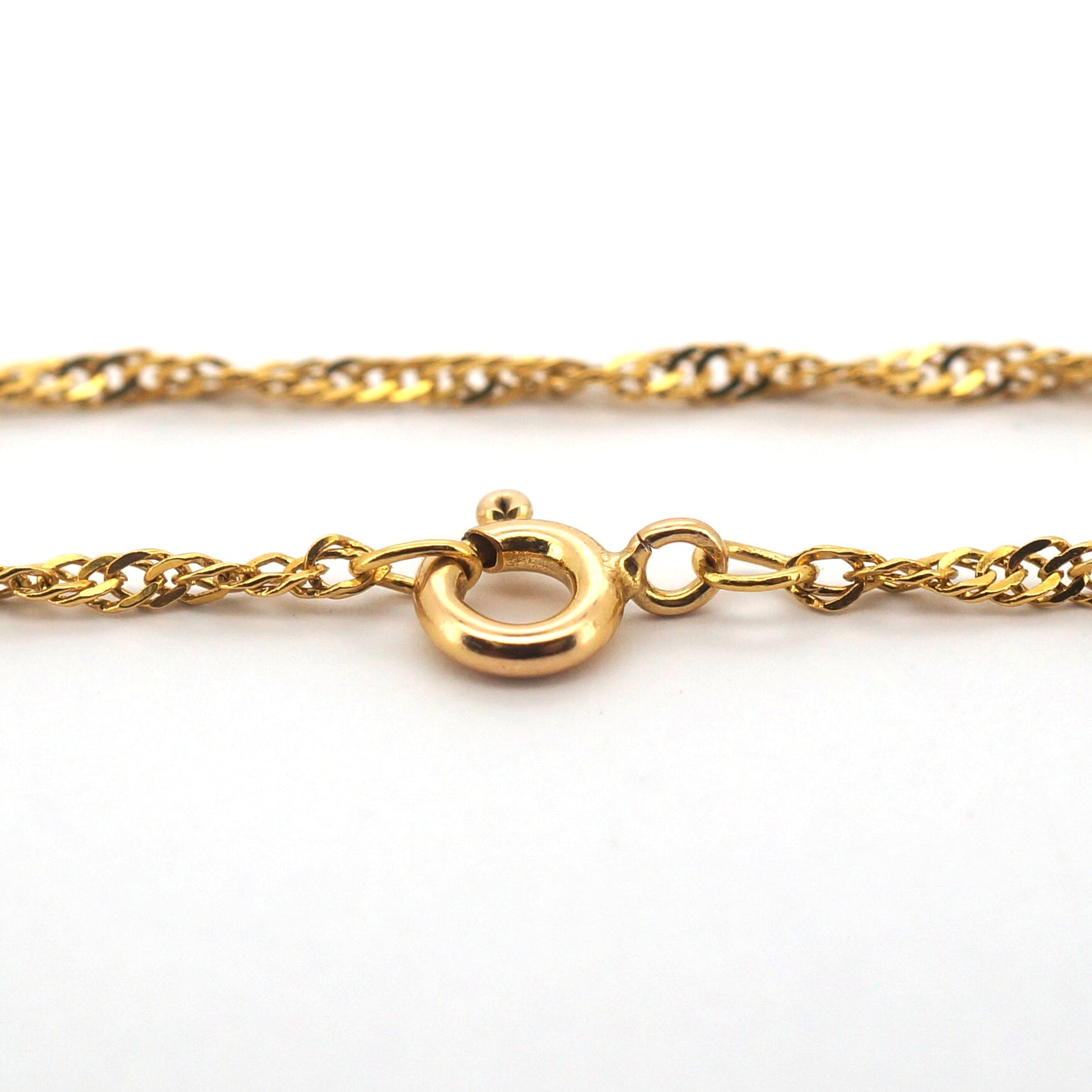 Unisex 22ct Yellow Gold Twisting Curb Link Necklace (43cm) - 509237