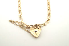 Ladies Solid 9CT Yellow Gold Heart Locket Bracelet (18cm, 3.8g) - 503818