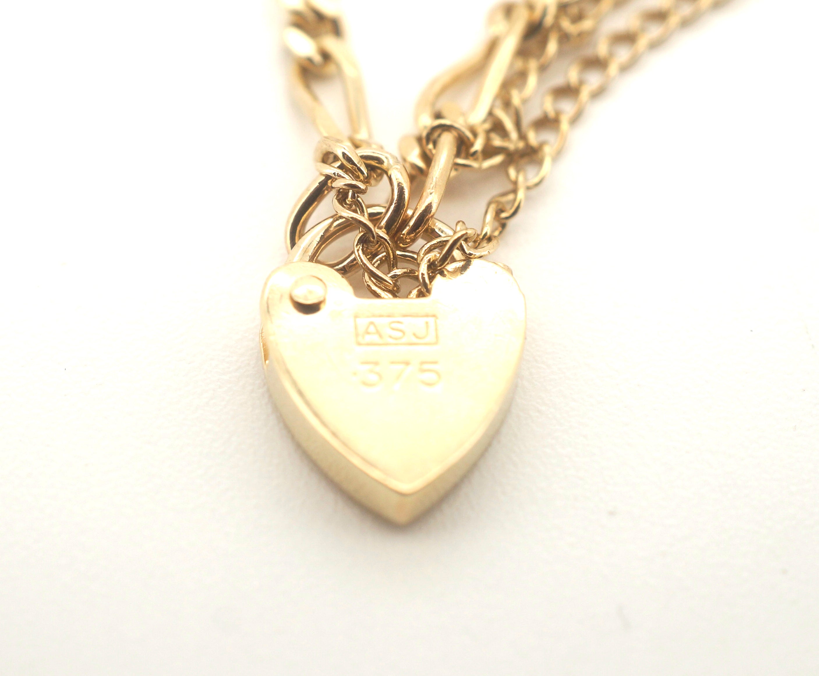 Ladies Solid 9CT Yellow Gold Heart Locket Bracelet (18cm, 3.8g) - 503818