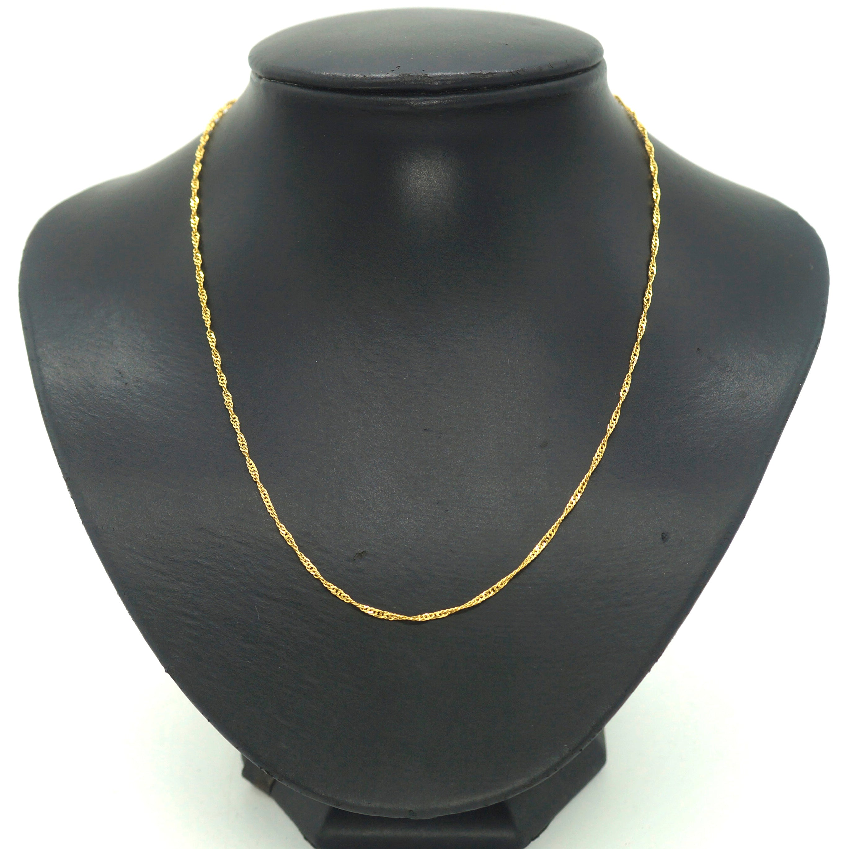 Unisex 22ct Yellow Gold Twisting Curb Link Necklace (43cm) - 509237