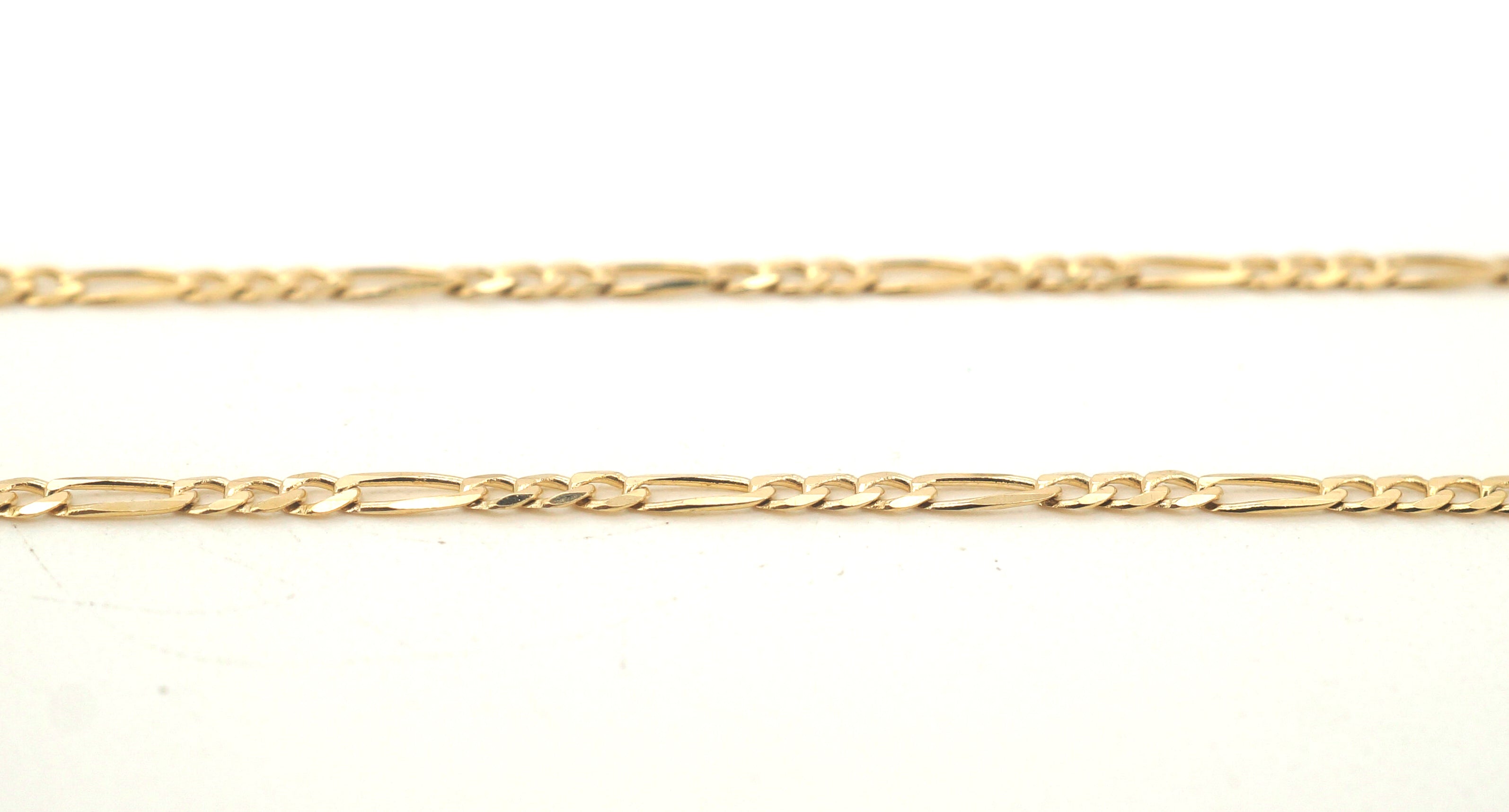 Ladies 9ct Yellow Gold Figaro Link Necklace & Pearl Pendant - 504630