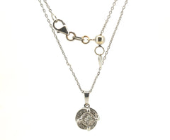 Ladies 9ct White Gold Necklace with 9ct White Gold Pendant - 504474