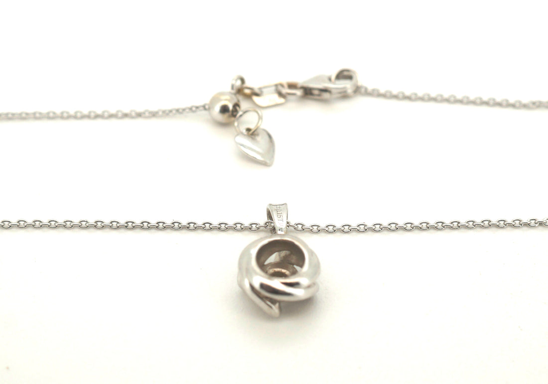 Ladies 9ct White Gold Necklace with 9ct White Gold Pendant - 504474