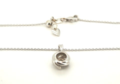 Ladies 9ct White Gold Necklace with 9ct White Gold Pendant - 504474