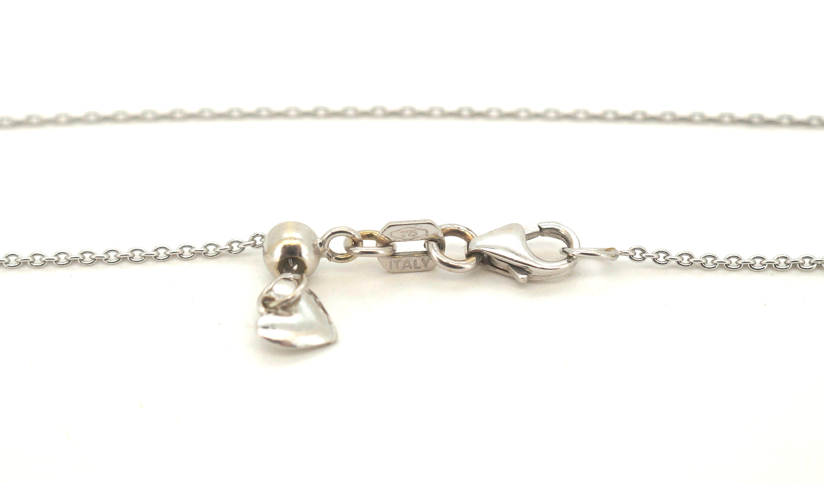 Ladies 9ct White Gold Necklace with 9ct White Gold Pendant - 504474