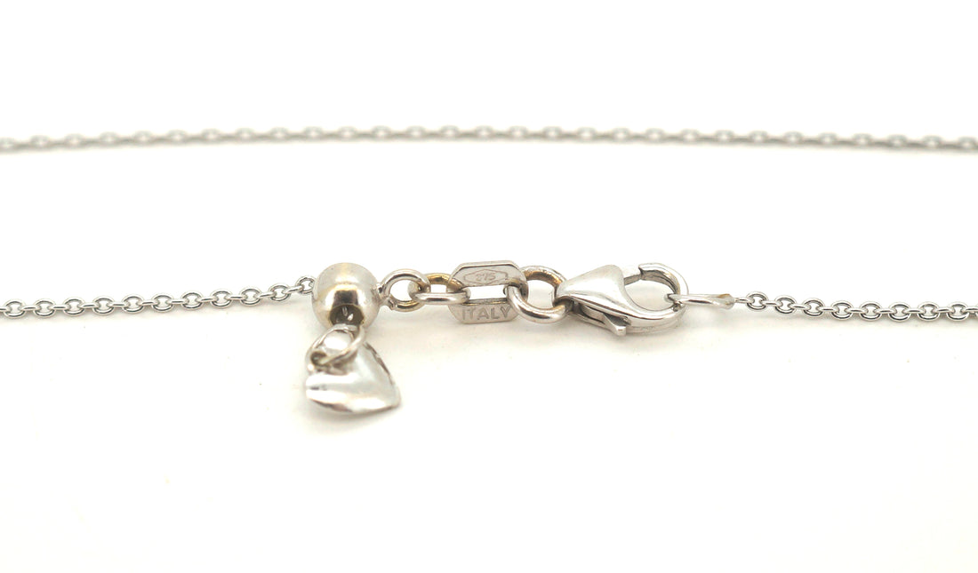 Ladies 9ct White Gold Necklace with 9ct White Gold Pendant - 504474