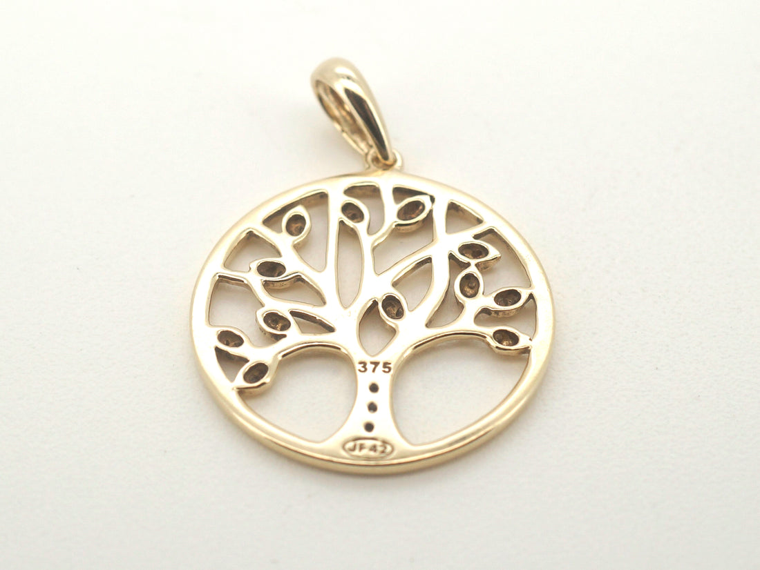 Ladies 9ct Yellow Gold Tree Styled Pendant - 504176
