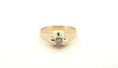 Men's 9ct Yellow Gold Solitaire Diamond Ring (Size T) - 505056