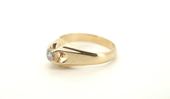 Men's 9ct Yellow Gold Solitaire Diamond Ring (Size T) - 505056