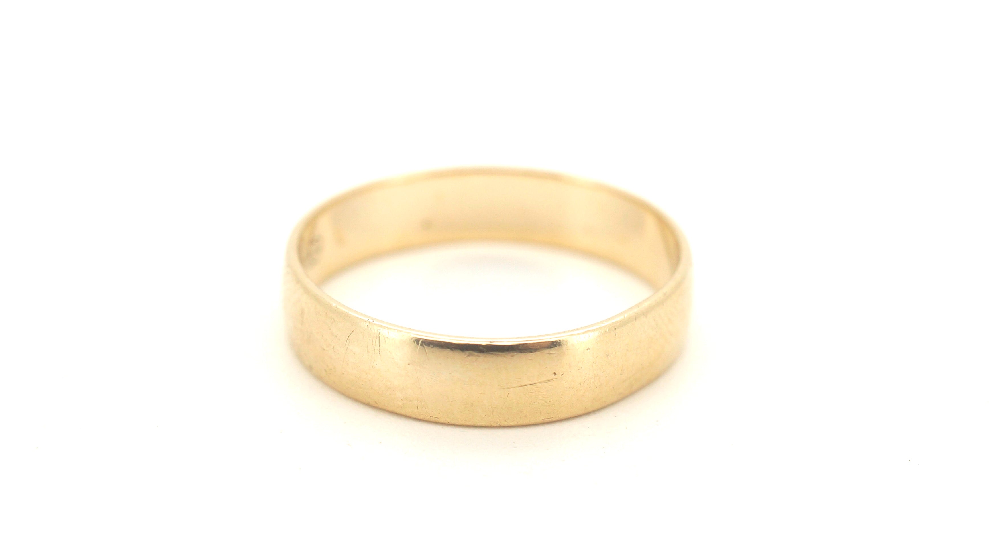 Mens 9ct Yellow Gold Plain Band Ring (Size U) - 505057