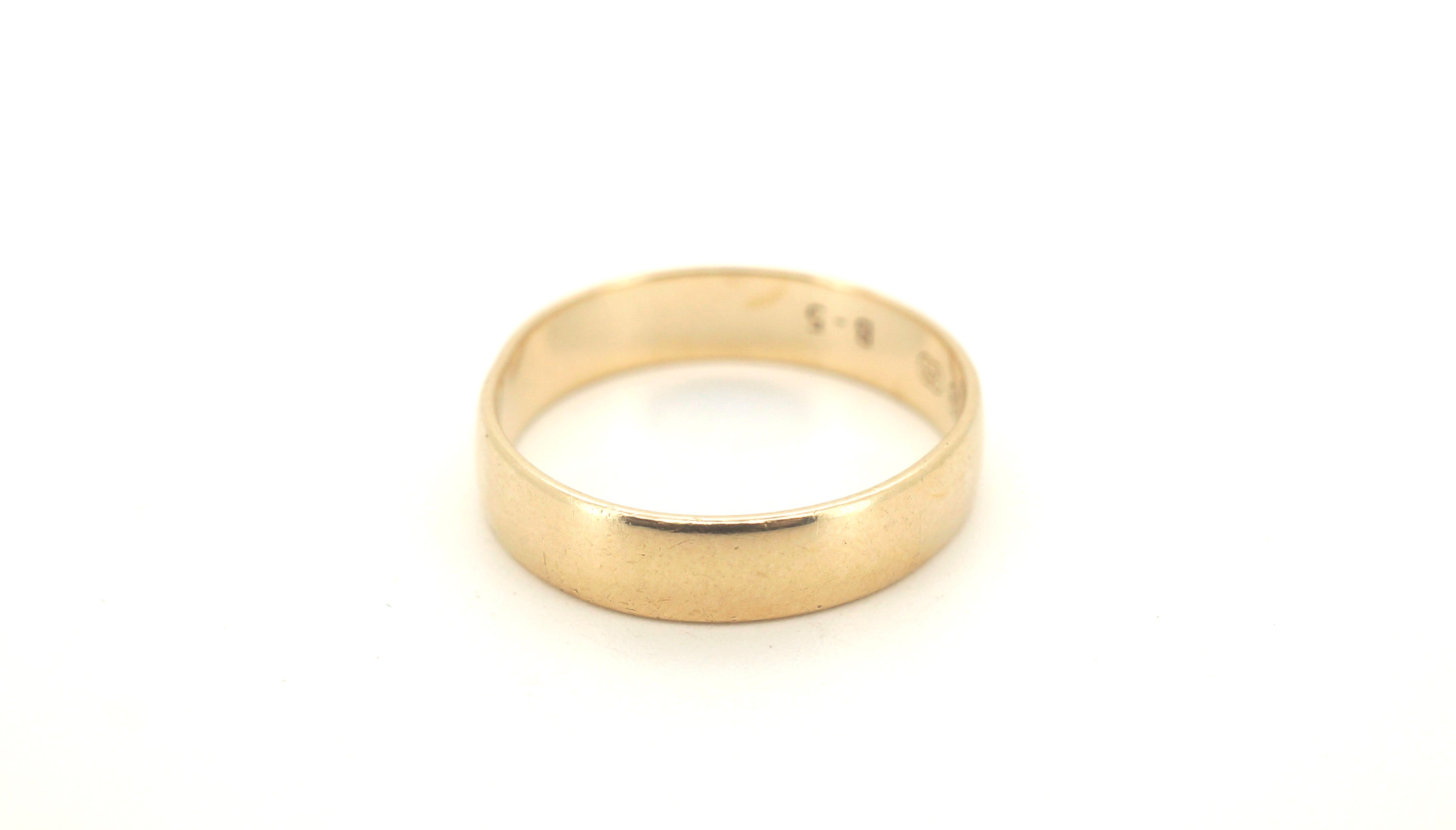 Mens 9ct Yellow Gold Plain Band Ring (Size U) - 505057