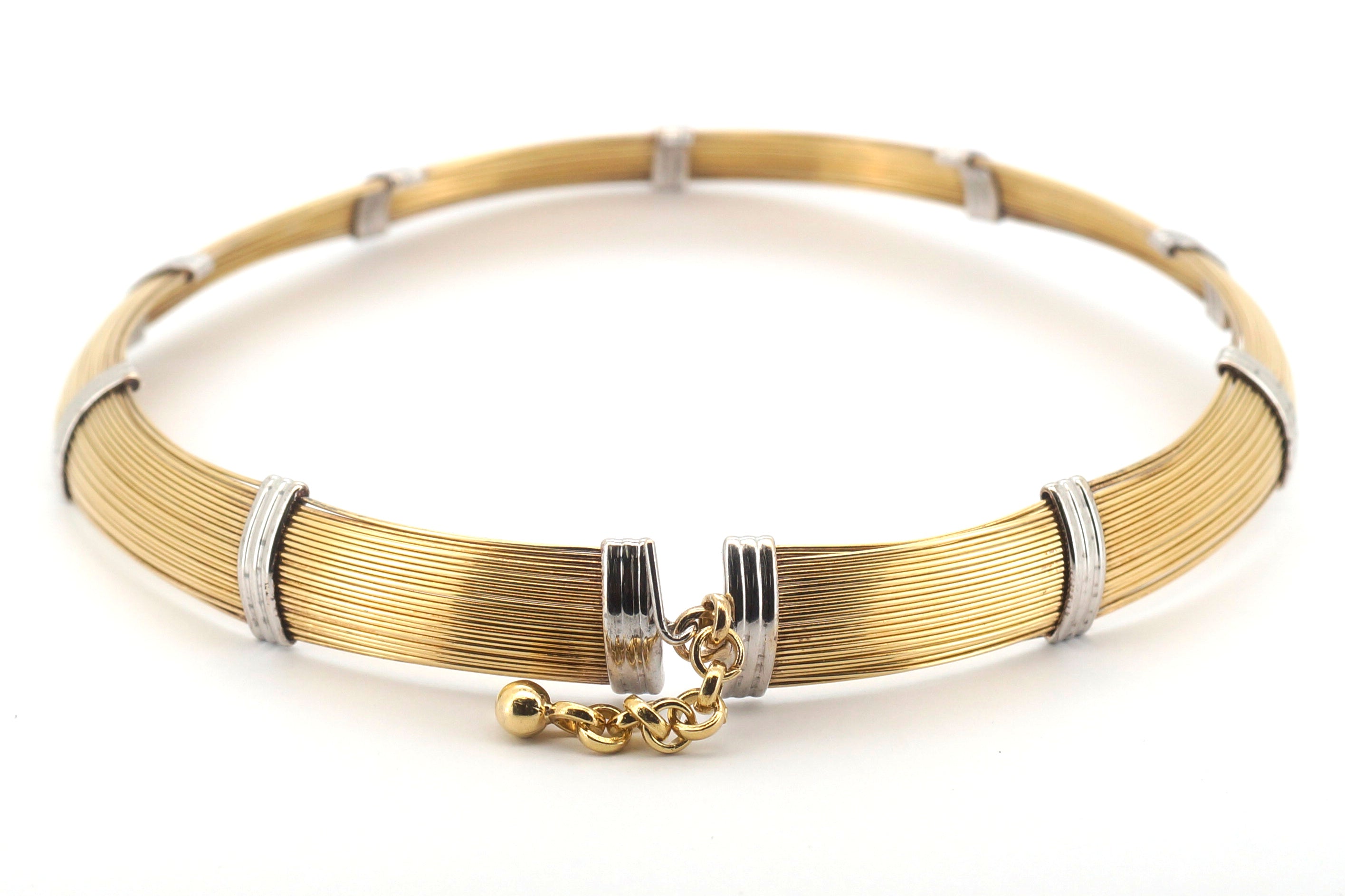 Ladies 18ct Yellow & White Gold Necklace (~11.5cm Diameter) - 510427