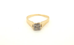 Unisex 18ct Yellow Gold 4 Diamond Ring (Size L) - 505060