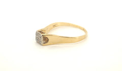 Unisex 18ct Yellow Gold 4 Diamond Ring (Size L) - 505060
