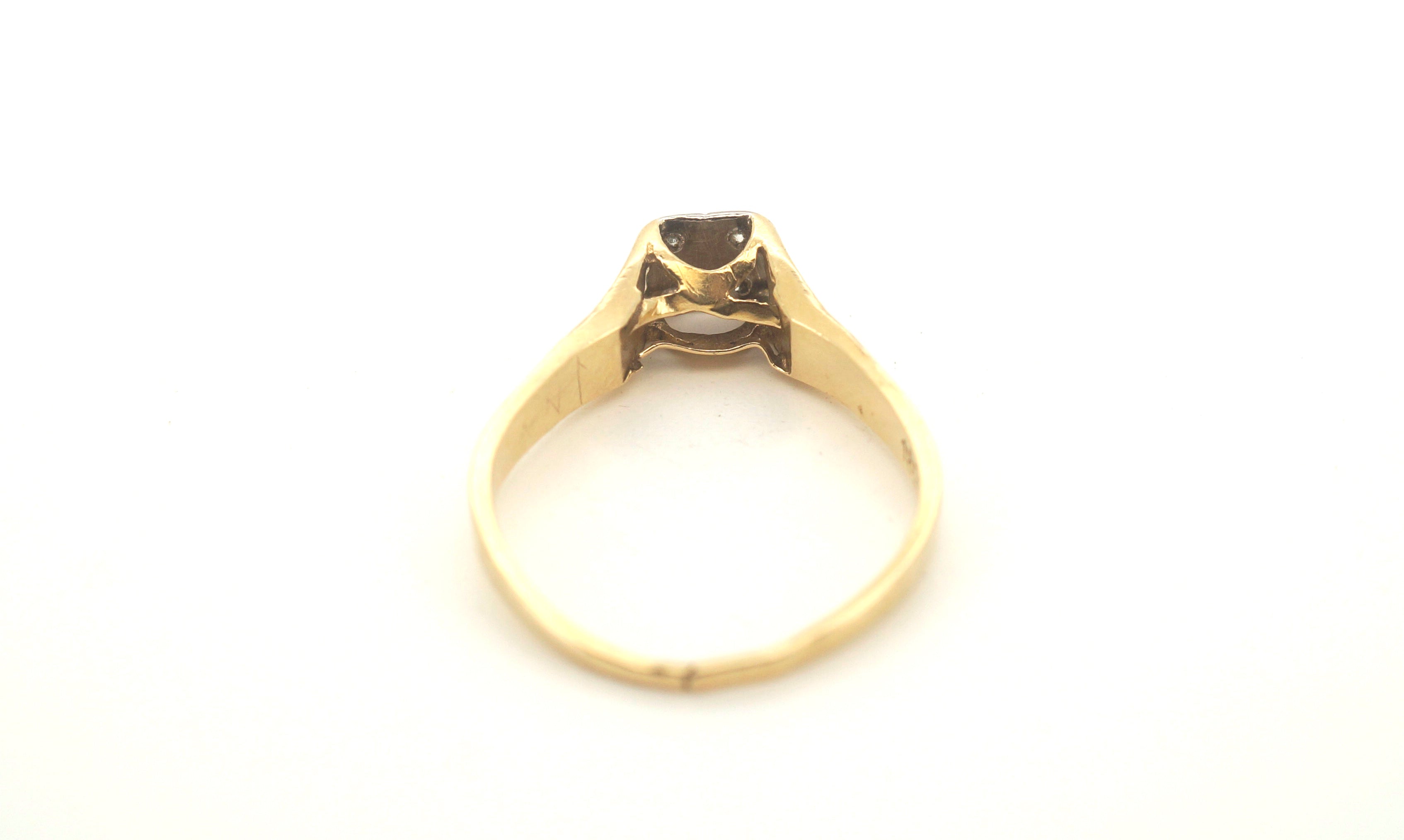 Unisex 18ct Yellow Gold 4 Diamond Ring (Size L) - 505060