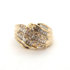 Unisex 10ct Yellow Gold 57 Diamond Dress Ring (Size O) - 508147