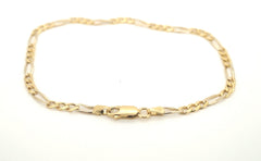 Ladies 18ct Yellow Gold Figaro Link Bracelet (22cm) - 504472