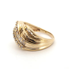 Unisex 10ct Yellow Gold 57 Diamond Dress Ring (Size O) - 508147