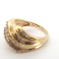 Unisex 10ct Yellow Gold 57 Diamond Dress Ring (Size O) - 508147