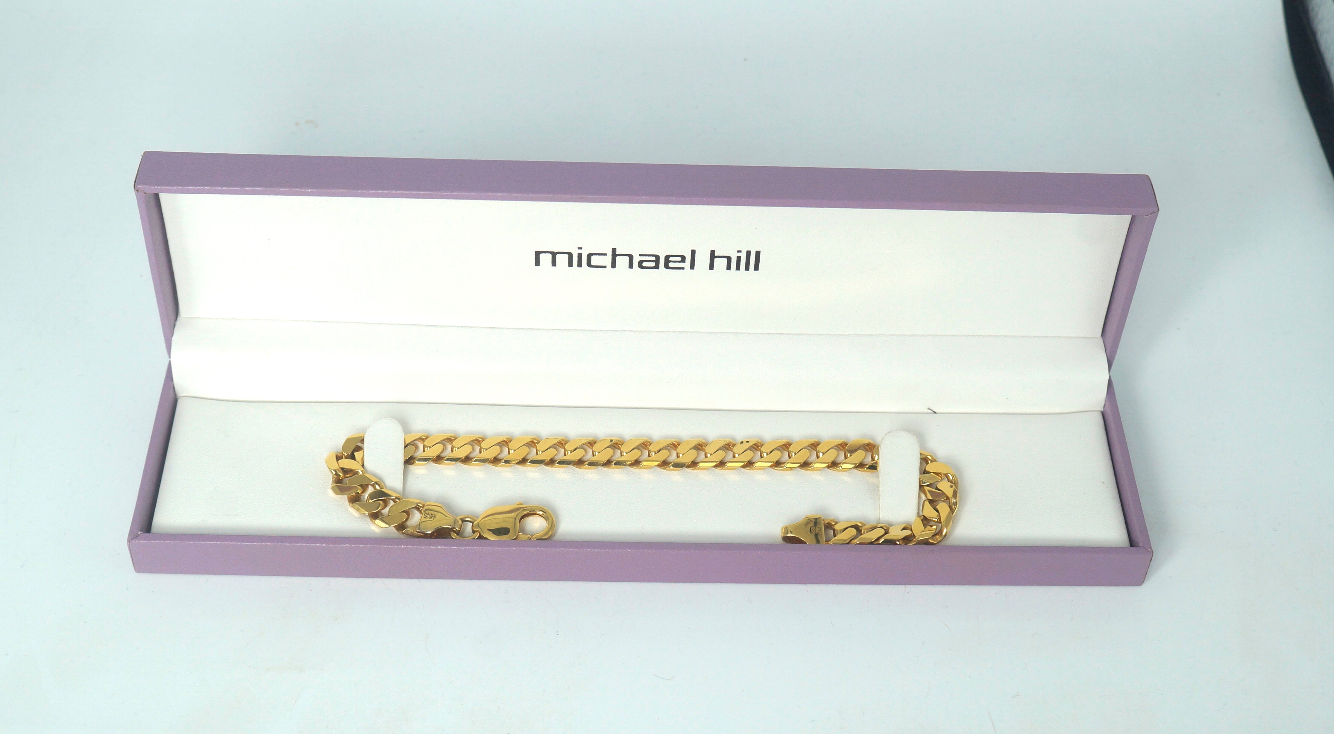 Michael Hill Solid 10CT Yellow Gold Curb Link Bracelet ( 29.4g. 21cm) - 501020