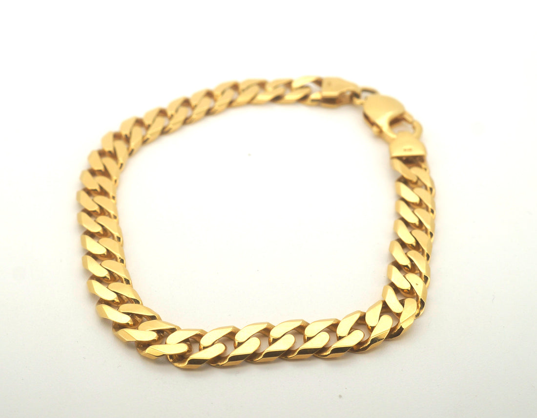 Michael Hill Solid 10CT Yellow Gold Curb Link Bracelet ( 29.4g. 21cm) - 501020