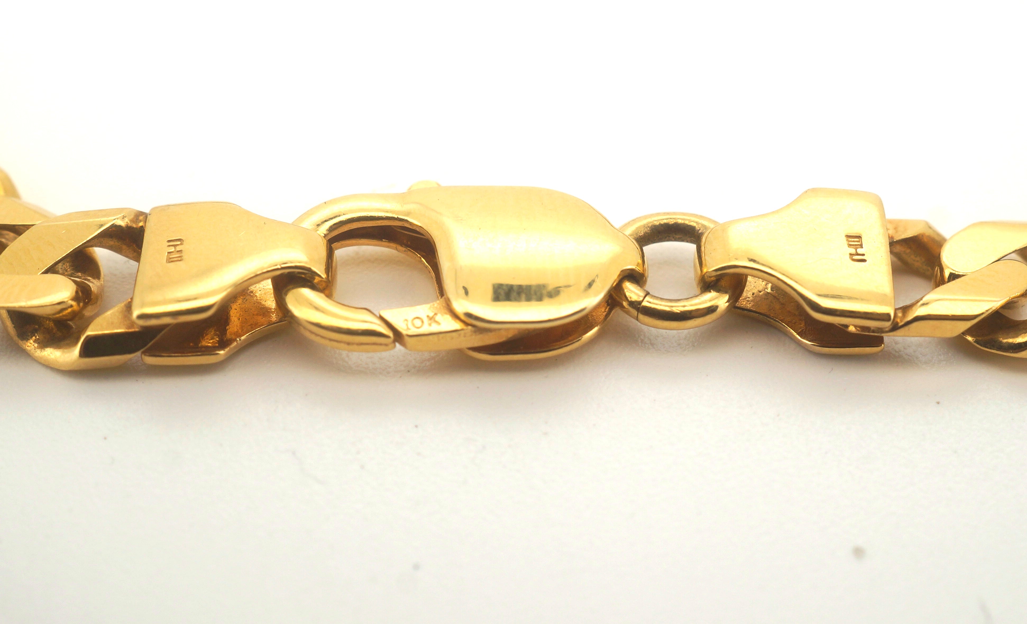 Michael Hill Solid 10CT Yellow Gold Curb Link Bracelet ( 29.4g. 21cm) - 501020