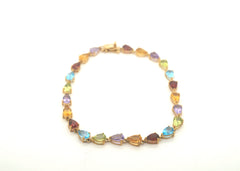 Ladies 9CT Yellow Gold Colourful Stone Bracelet -  504631