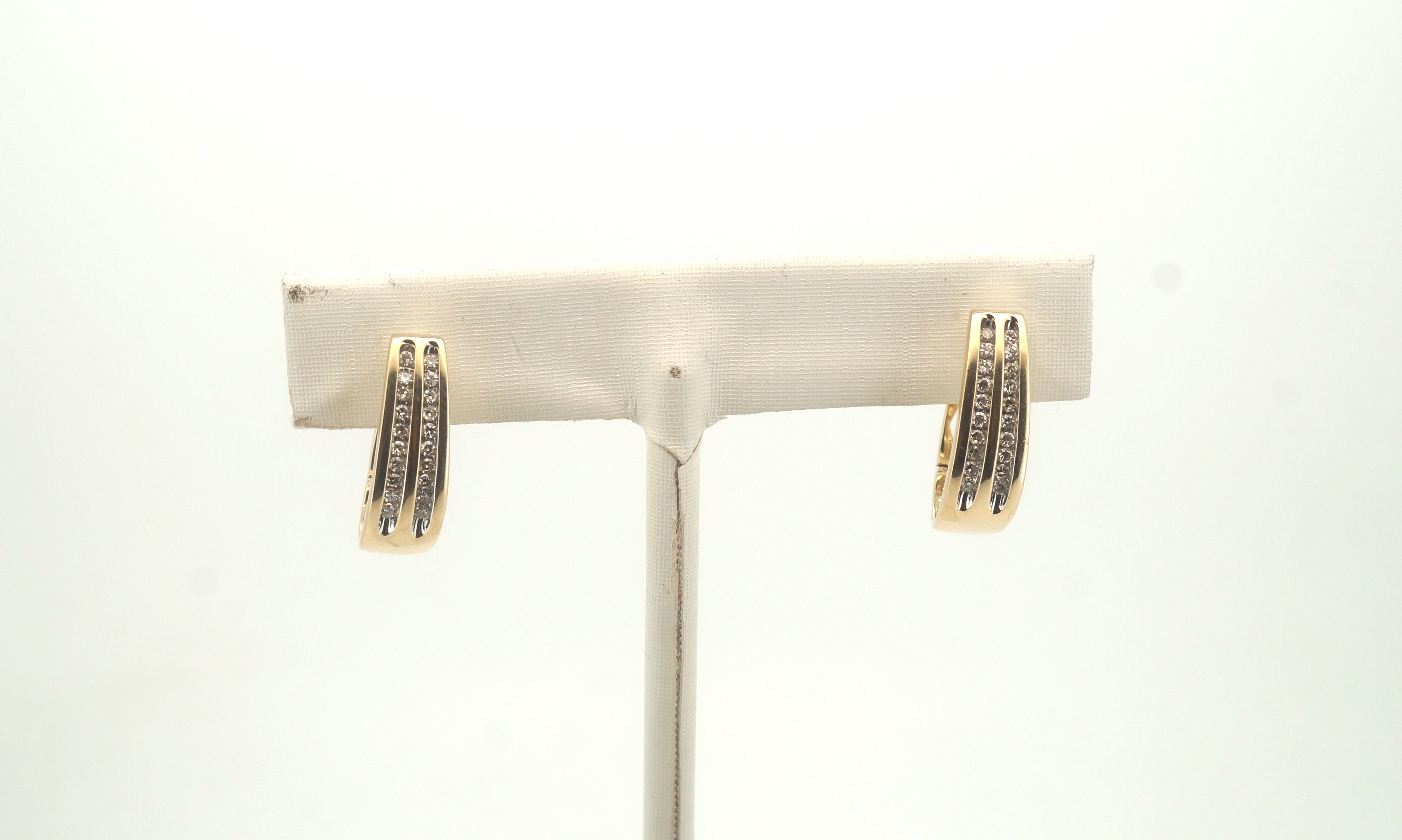 Ladies 9CT Yellow Gold Diamond Earrings - 504637