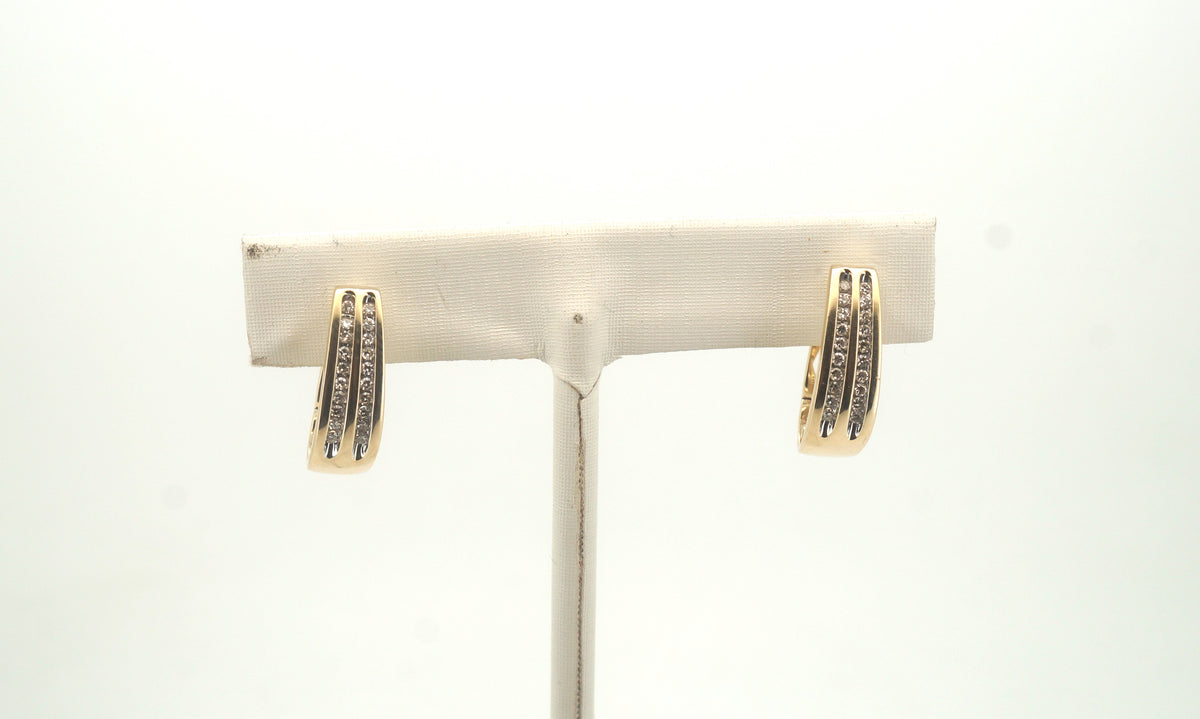Ladies 9CT Yellow Gold Diamond Earrings - 504637