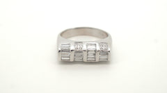 Mens 18ct White Gold Diamond Ring (Size N) - 500004