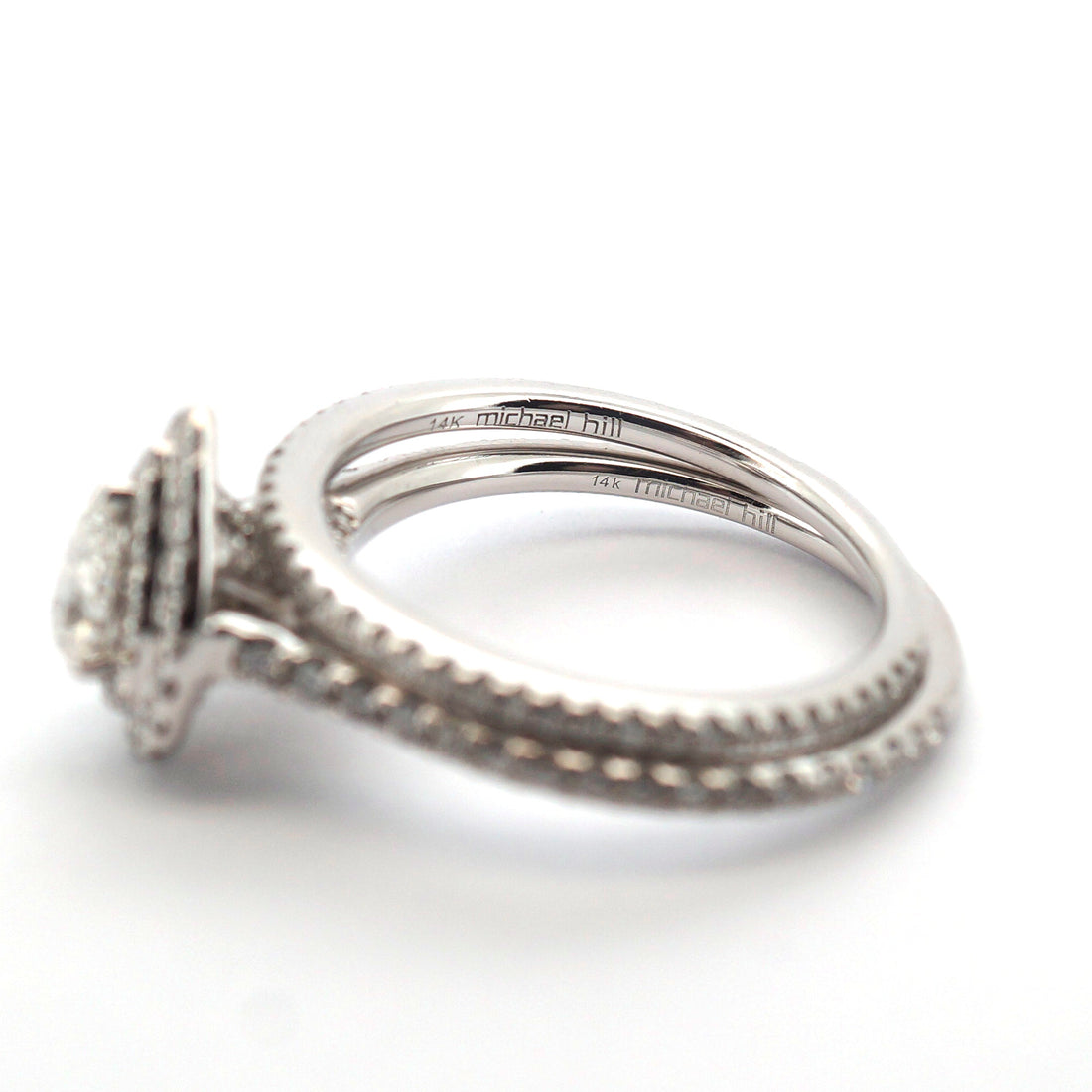 Ladies 14ct White Gold Diamond Engagement Ring Set (Size N) - 507840