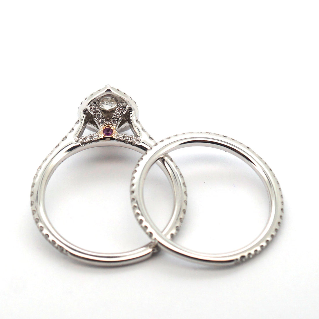 Ladies 14ct White Gold Diamond Engagement Ring Set (Size N) - 507840