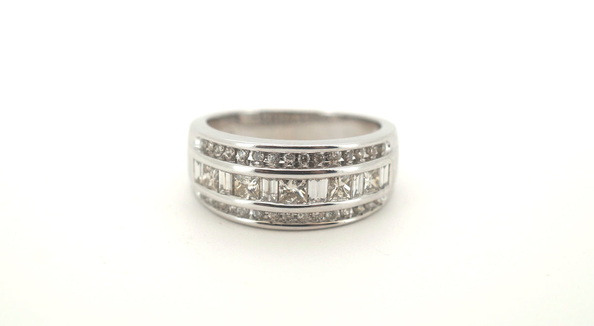 Mens 18ct White Gold 41 Diamond Dress Ring (Size J) - 501211