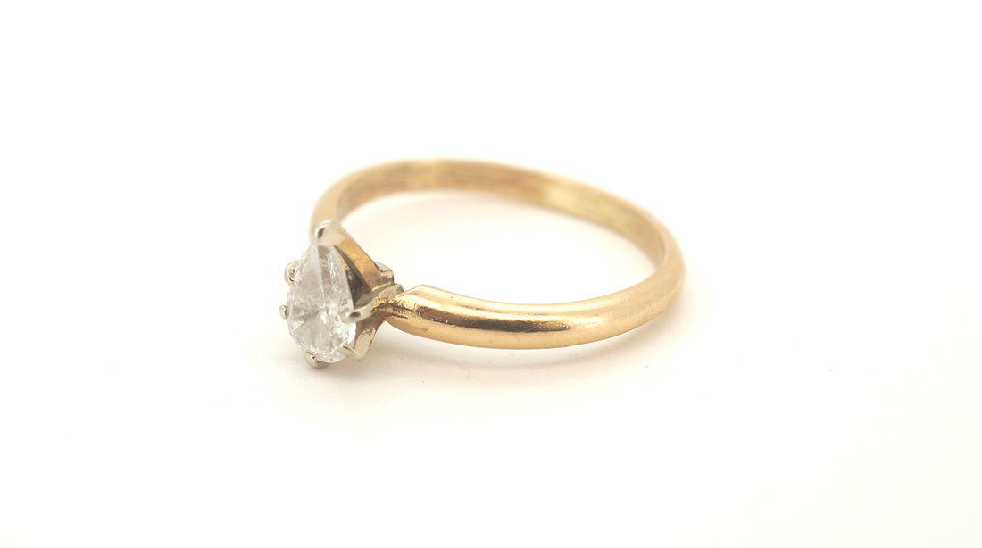 Ladies 14ct Yellow Gold Diamond Engagement Ring (Size M) - 502793