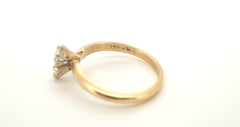 Ladies 14ct Yellow Gold Diamond Engagement Ring (Size M) - 502793