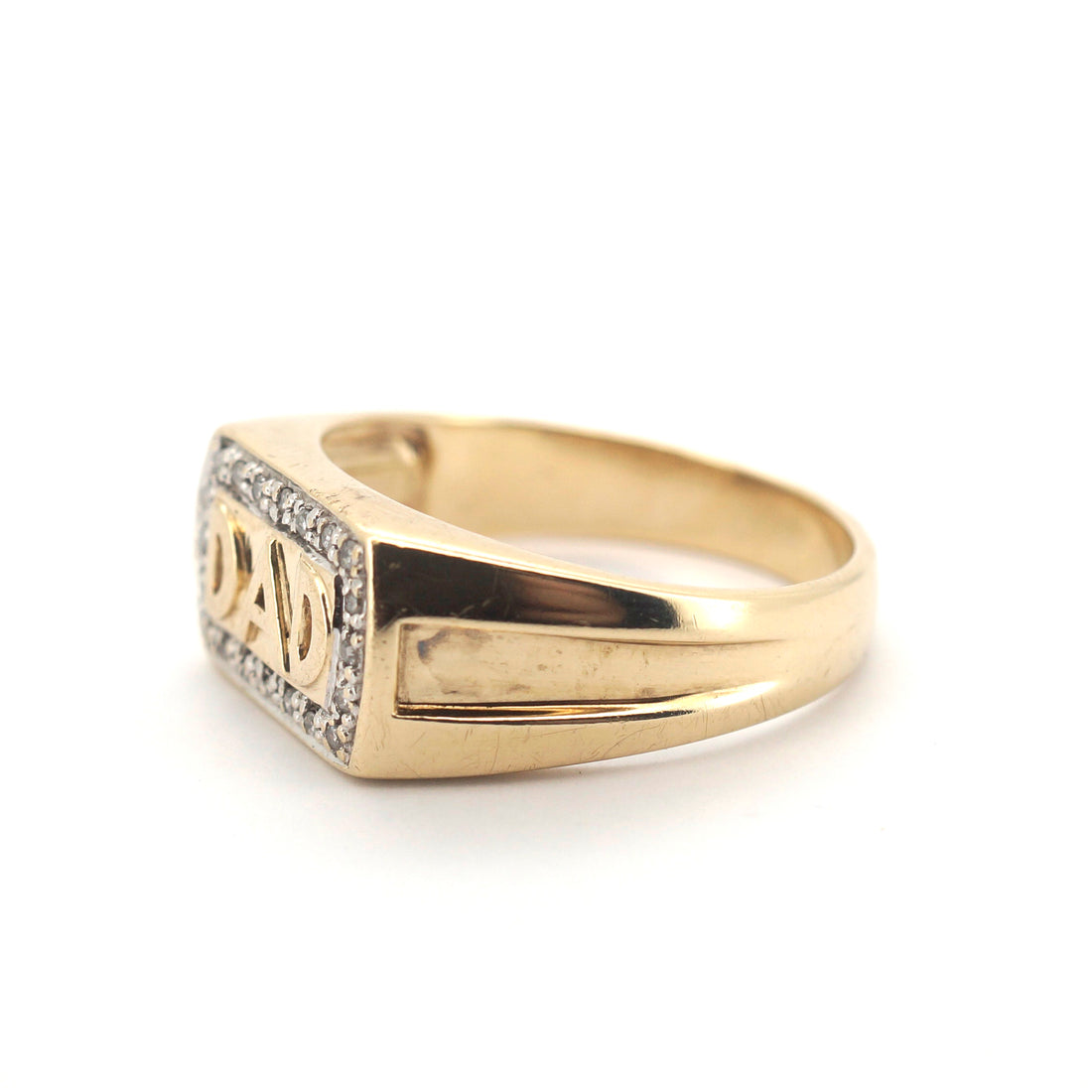 Men's 9ct Yellow & White Gold "DAD" Ring (Size T) - 510757