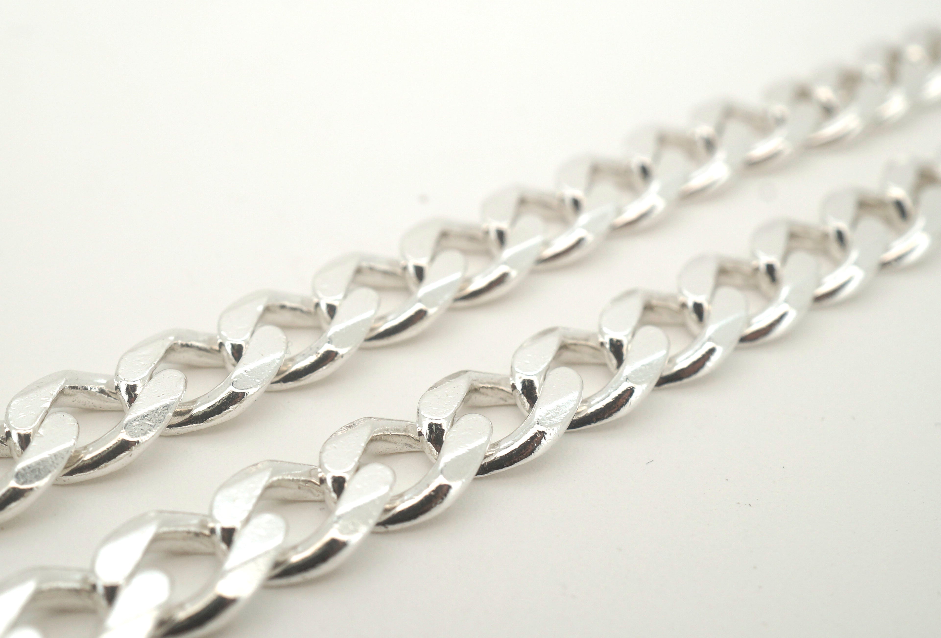 Men's Solid Silver 925 Curb Link Necklace (60cm, 76.6g) - 504799