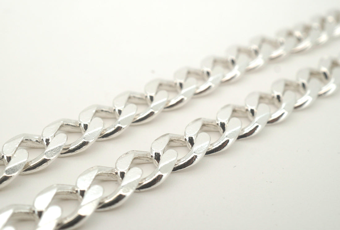 Men's Solid Silver 925 Curb Link Necklace (60cm, 76.6g) - 504799