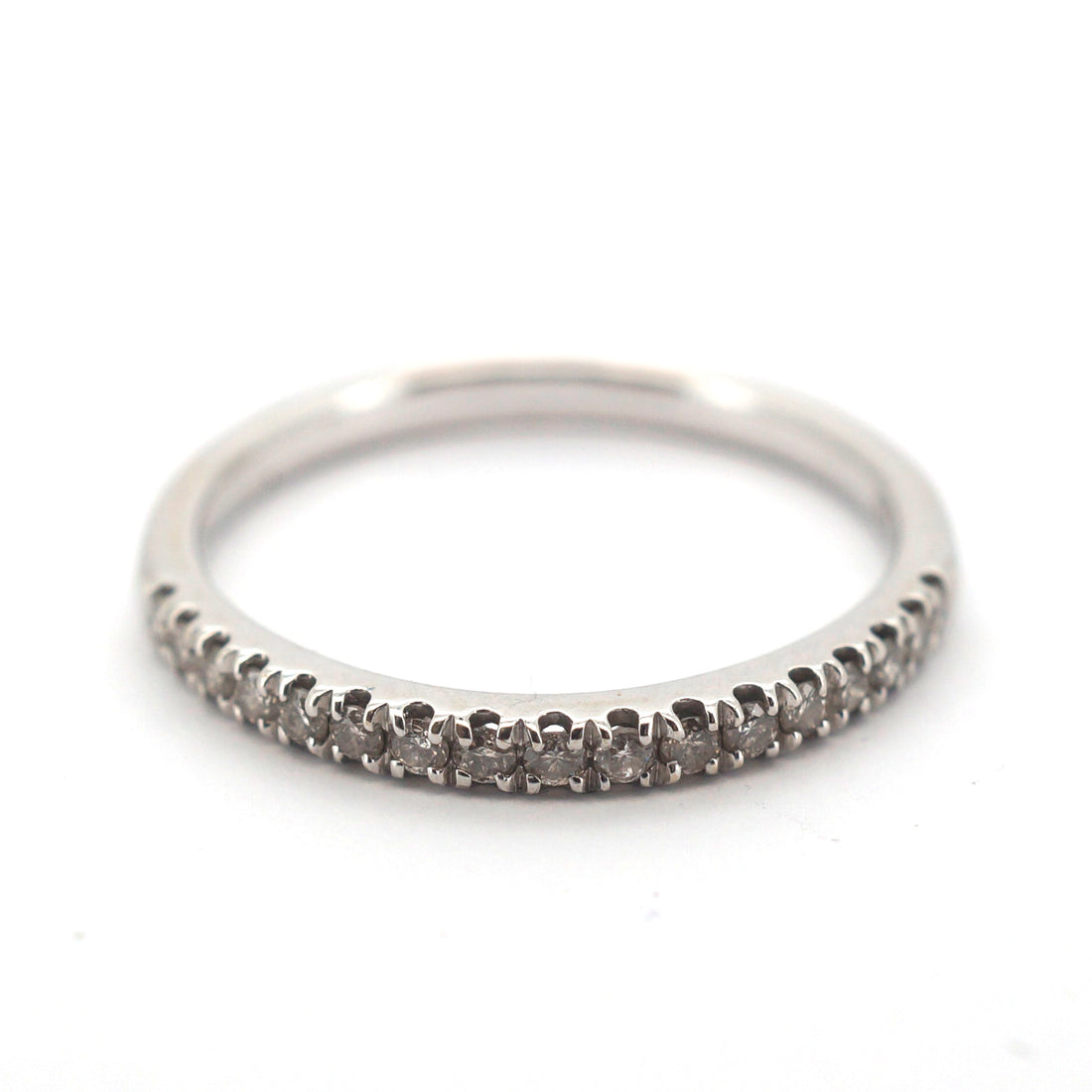 Ladies 18ct White Gold Straight Set Ring (Size M) - 511150