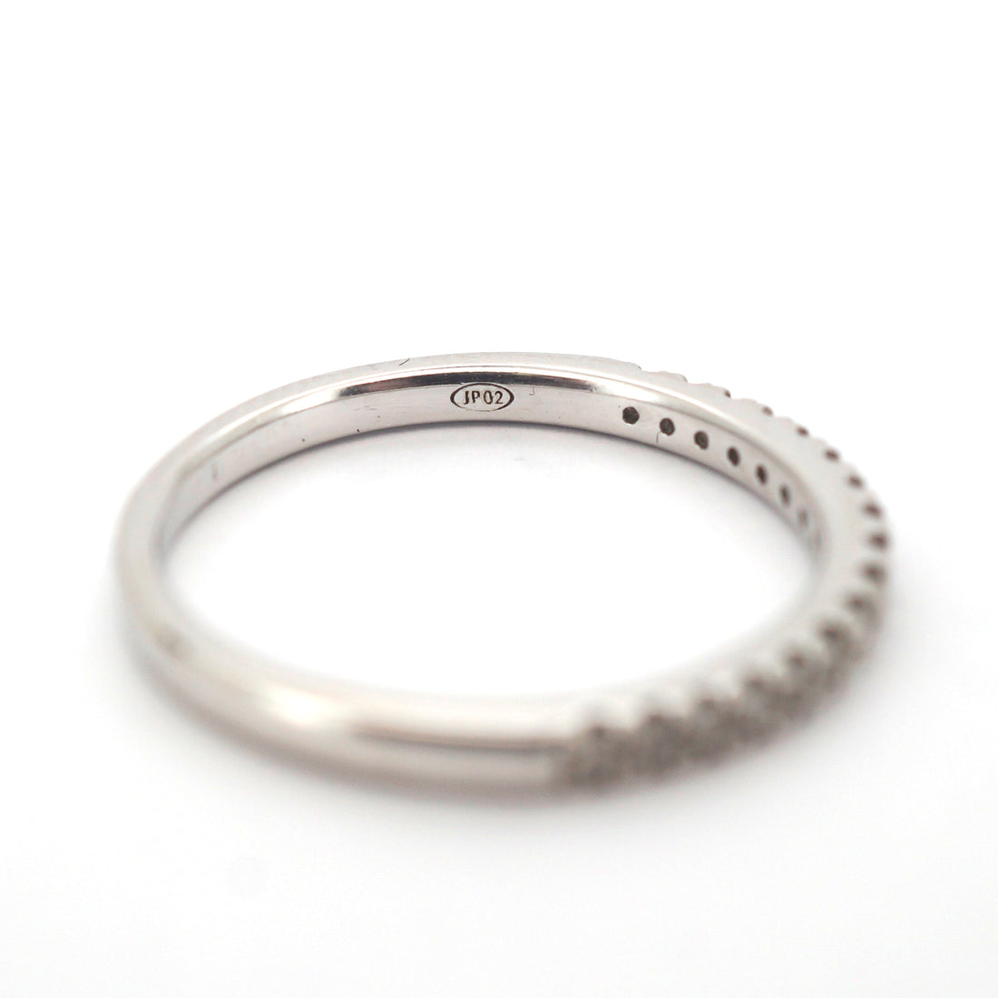 Ladies 18ct White Gold Straight Set Ring (Size M) - 511150